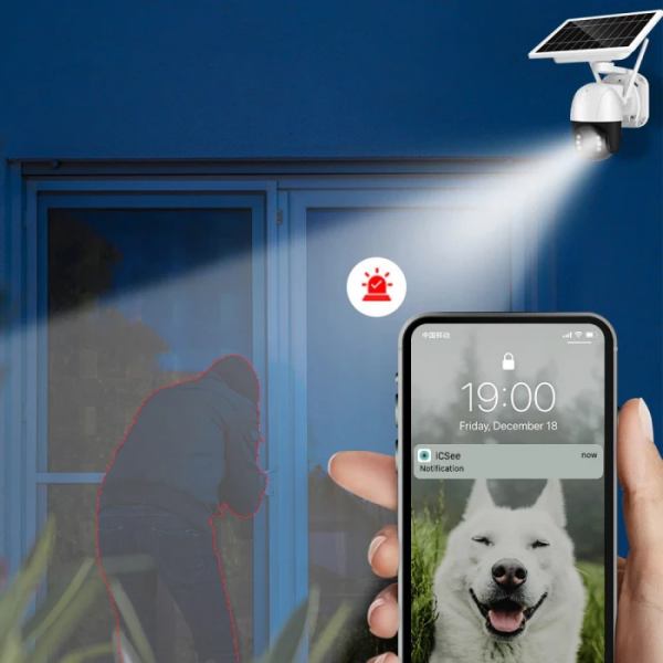 Câmara de Vigilância 360º com Painel Solar Wifi
