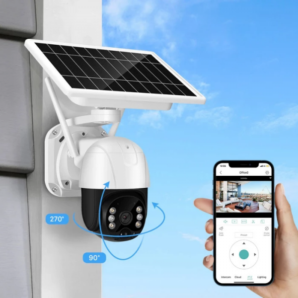 Câmara de Vigilância 360º com Painel Solar Wifi
